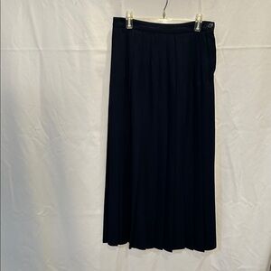 Navy Blue Wool Pleated Skirt Size 6
